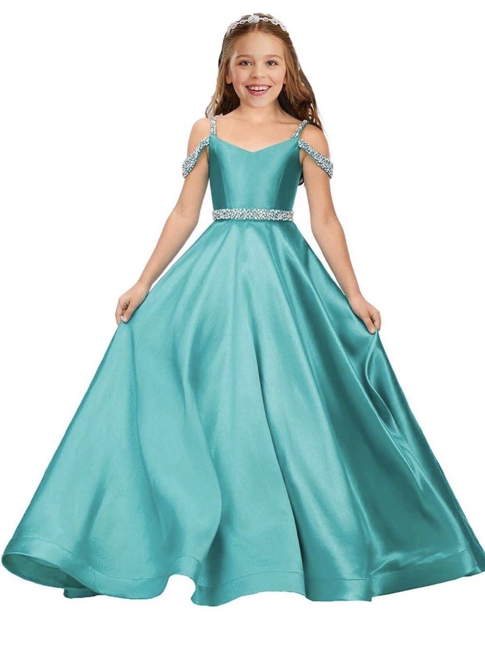Girls Satin Pageant dress